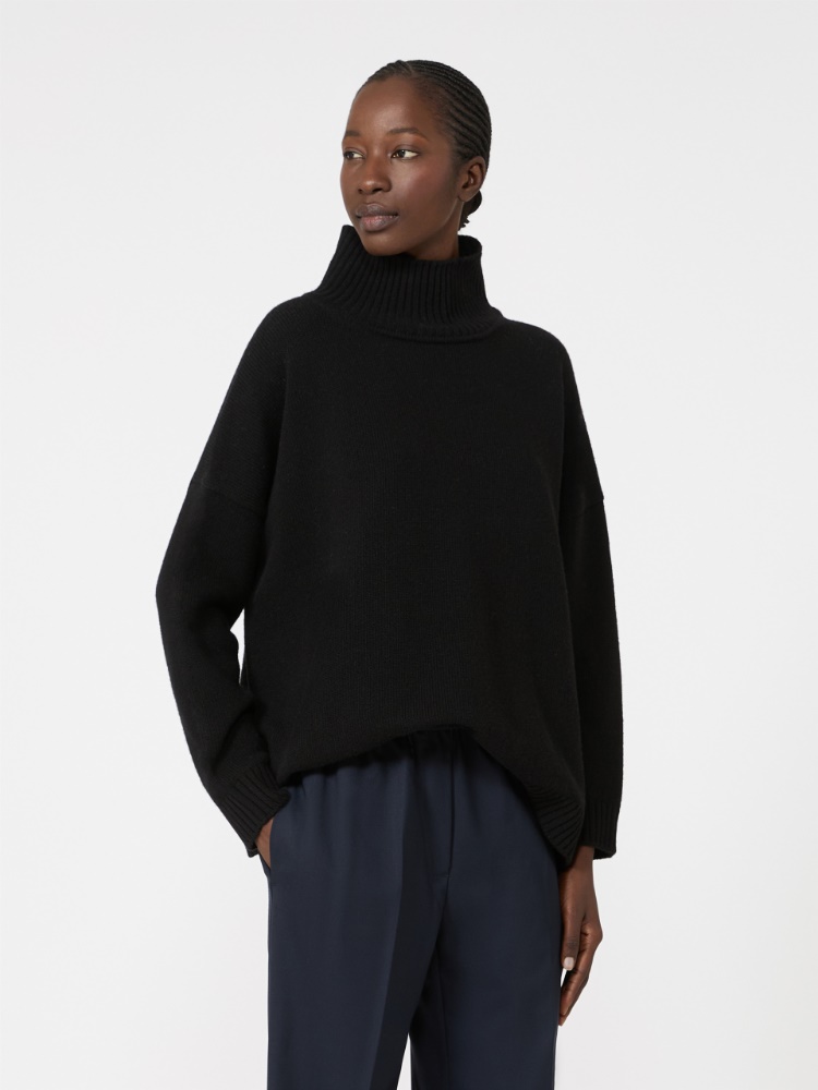 Golf z wełnianej przędzy - CZARNY - Max Mara - 4