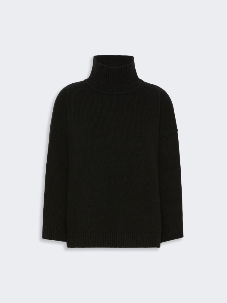 Golf z wełnianej przędzy - CZARNY - Max Mara - 5