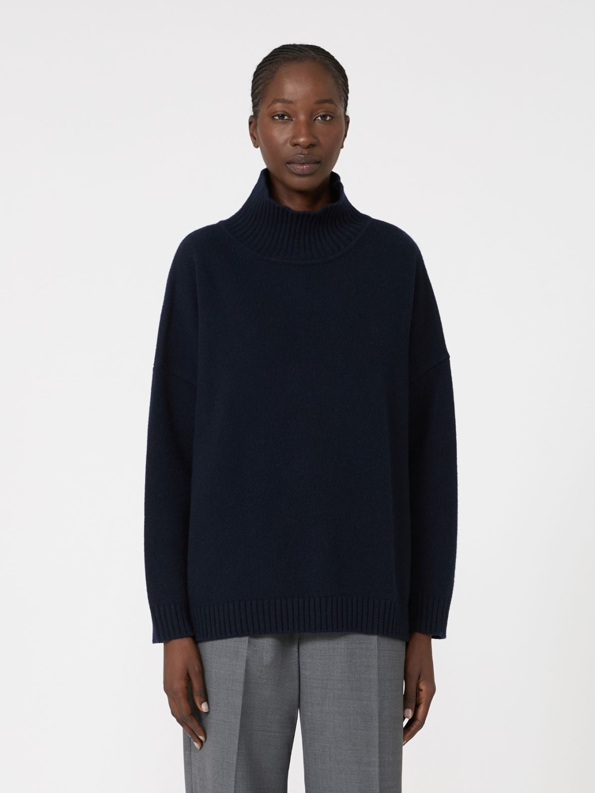 Wool knit turtleneck jumper - NAVY - Max Mara - 2