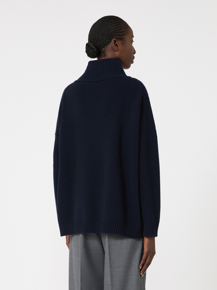 Wool knit turtleneck jumper - NAVY - Max Mara - 3