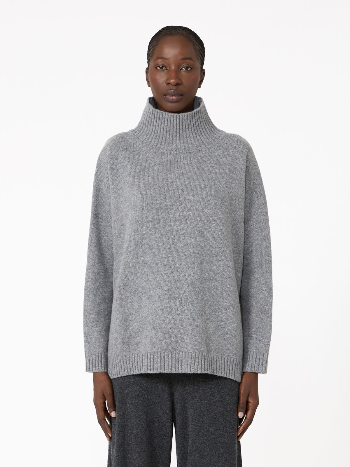 Wool knit turtleneck jumper - MEDIUM GREY - Max Mara - 2