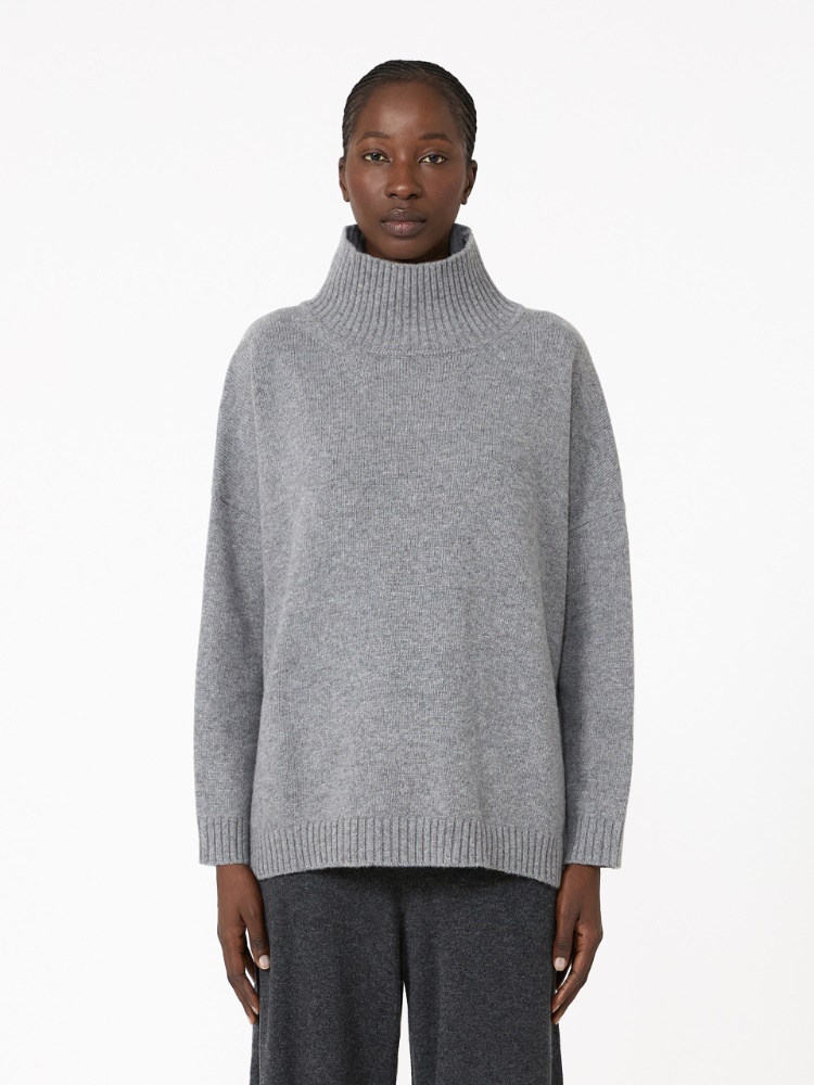 Wool knit turtleneck jumper - MEDIUM GREY - Max Mara - 2