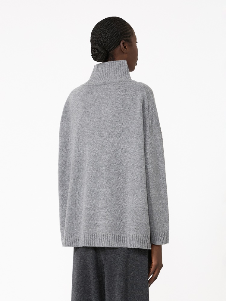 Wool knit turtleneck jumper - MEDIUM GREY - Max Mara - 3