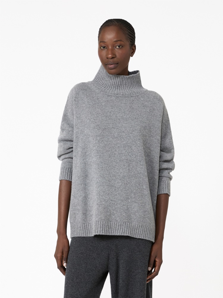 Wool knit turtleneck jumper - MEDIUM GREY - Max Mara - 4