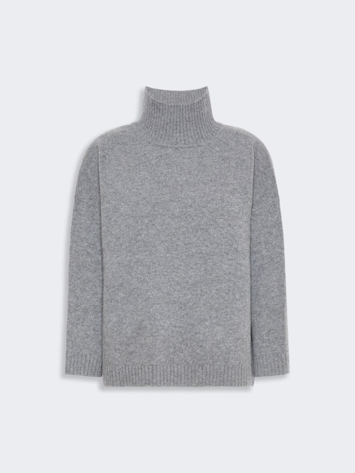 Wool knit turtleneck jumper - MEDIUM GREY - Max Mara - 5