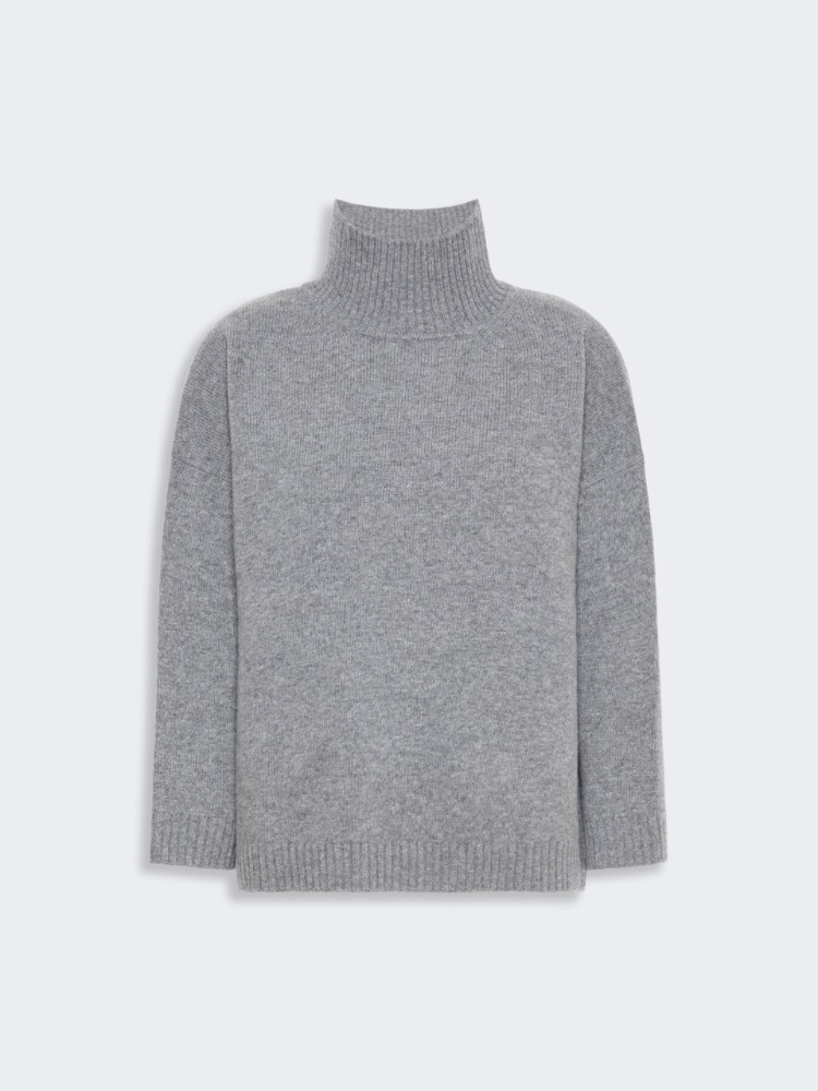 Wool knit turtleneck jumper - MEDIUM GREY
