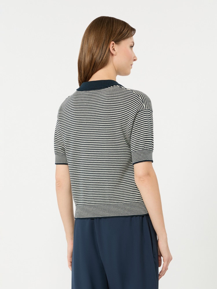 Cotton yarn sweater - NAVY - 3