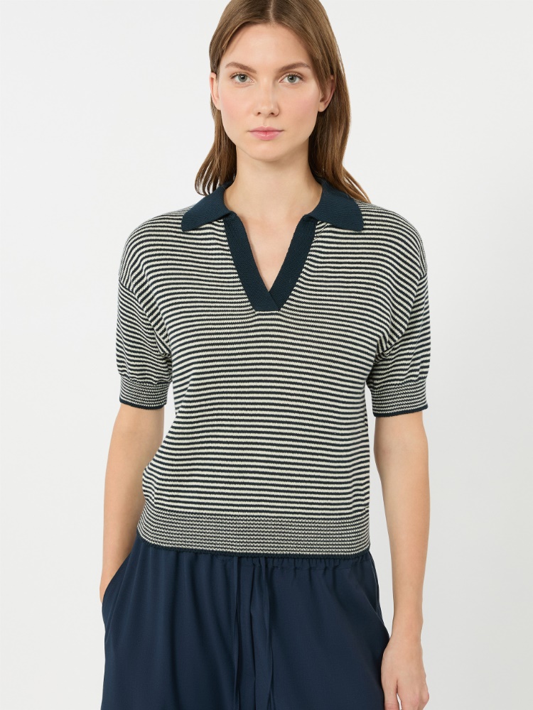 Cotton yarn sweater - NAVY - 4