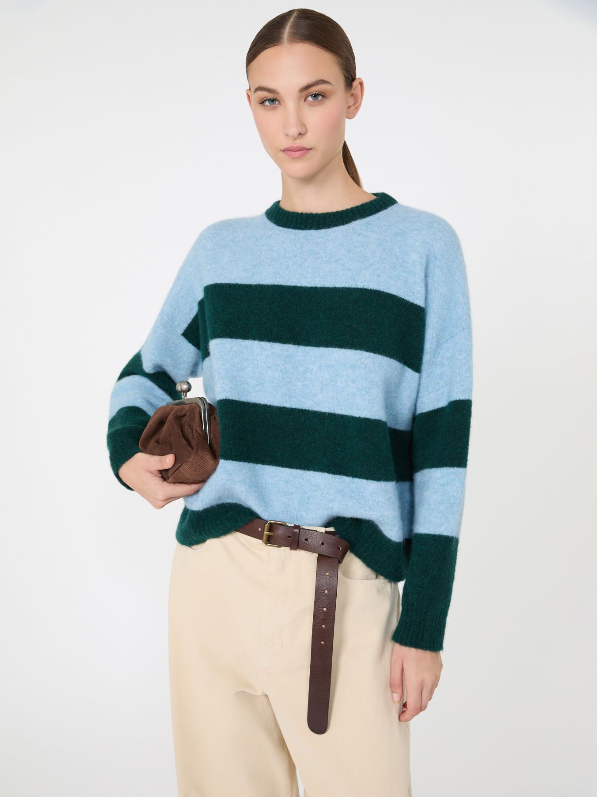 Alpaca and wool blend sweater - LIGHT BLUE - Max Mara - 4