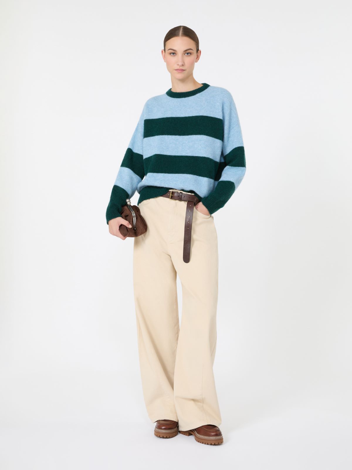 Alpaca and wool blend sweater - LIGHT BLUE - Max Mara