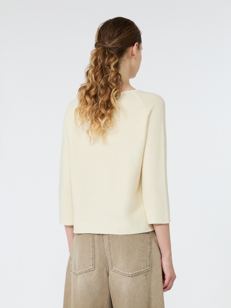 Cotton yarn sweater - ECRU - Max Mara - 3