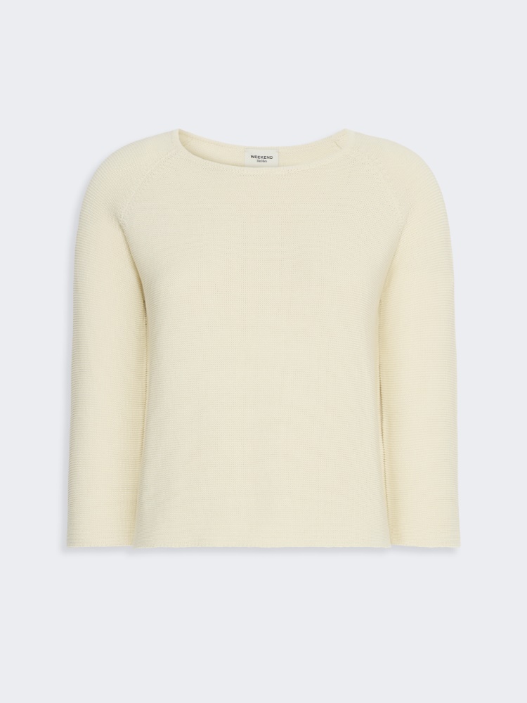 Cotton yarn sweater - ECRU