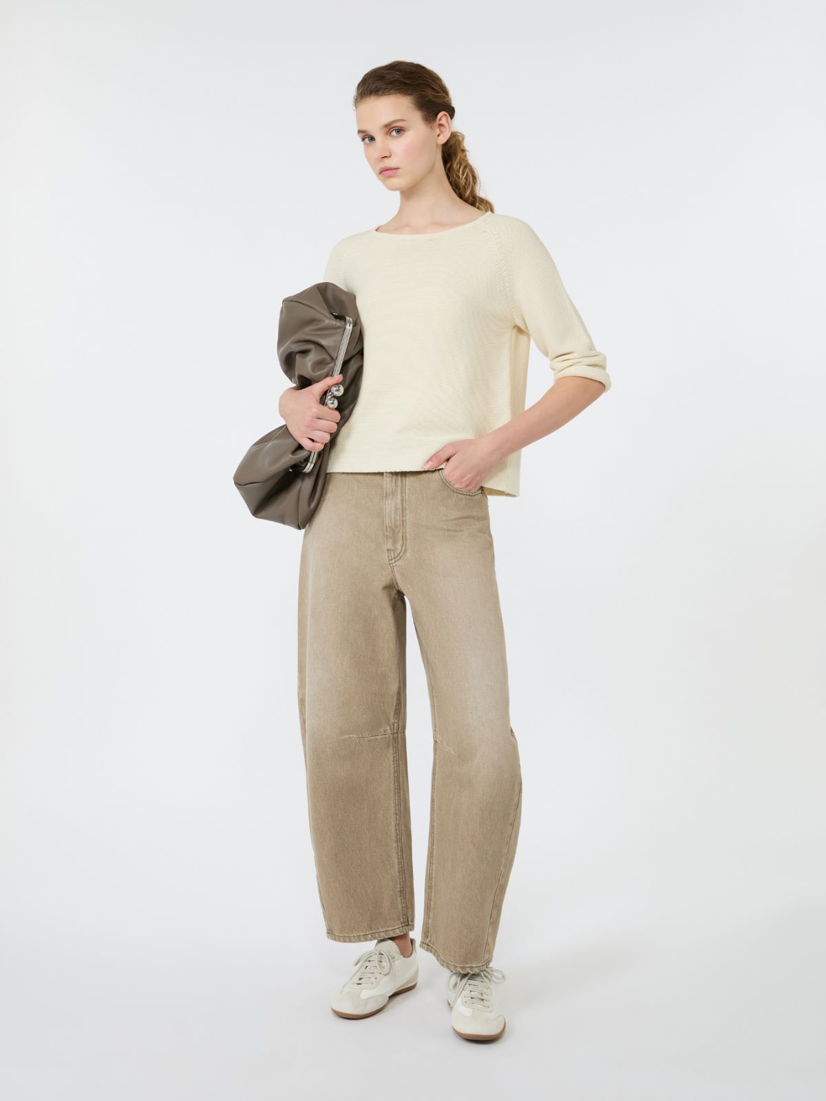 Cotton yarn sweater - ECRU - Max Mara