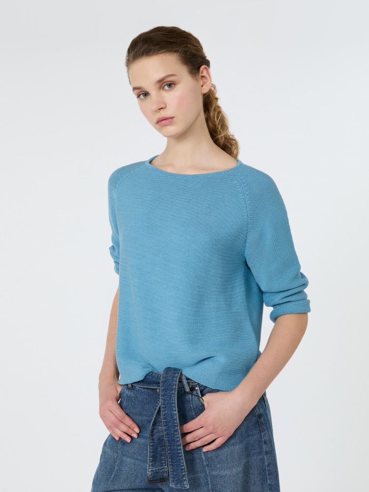 Cotton yarn sweater - LIGHT BLUE - 4
