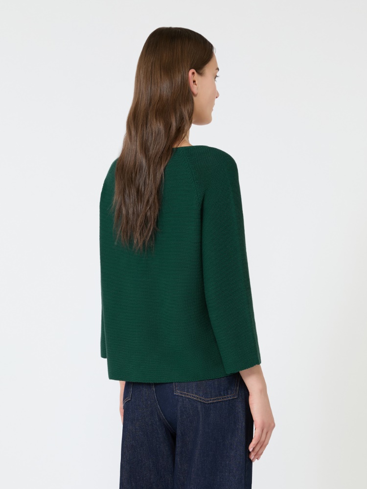 Cotton yarn sweater - DARK GREEN - 3