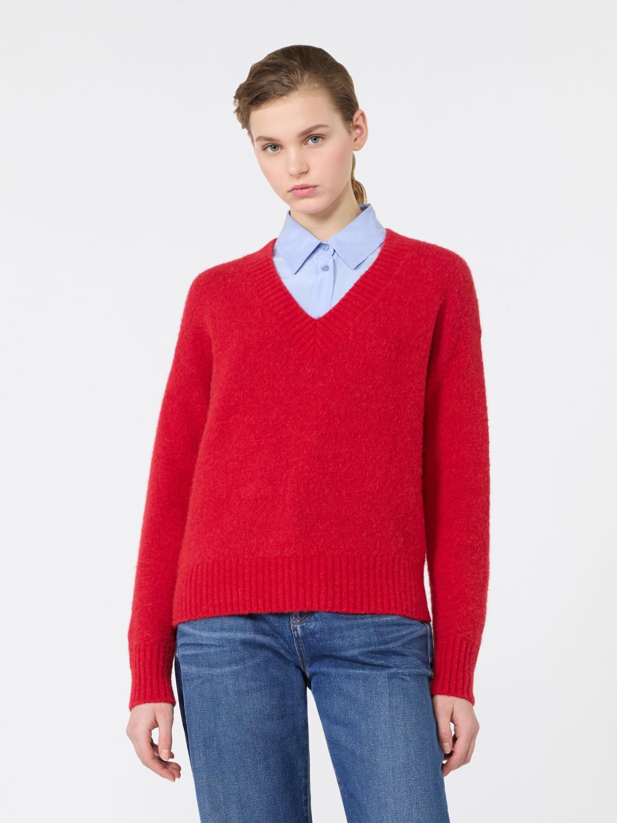 Maglia in filato di alpaca e cotone - ROSSO - Max Mara - 2