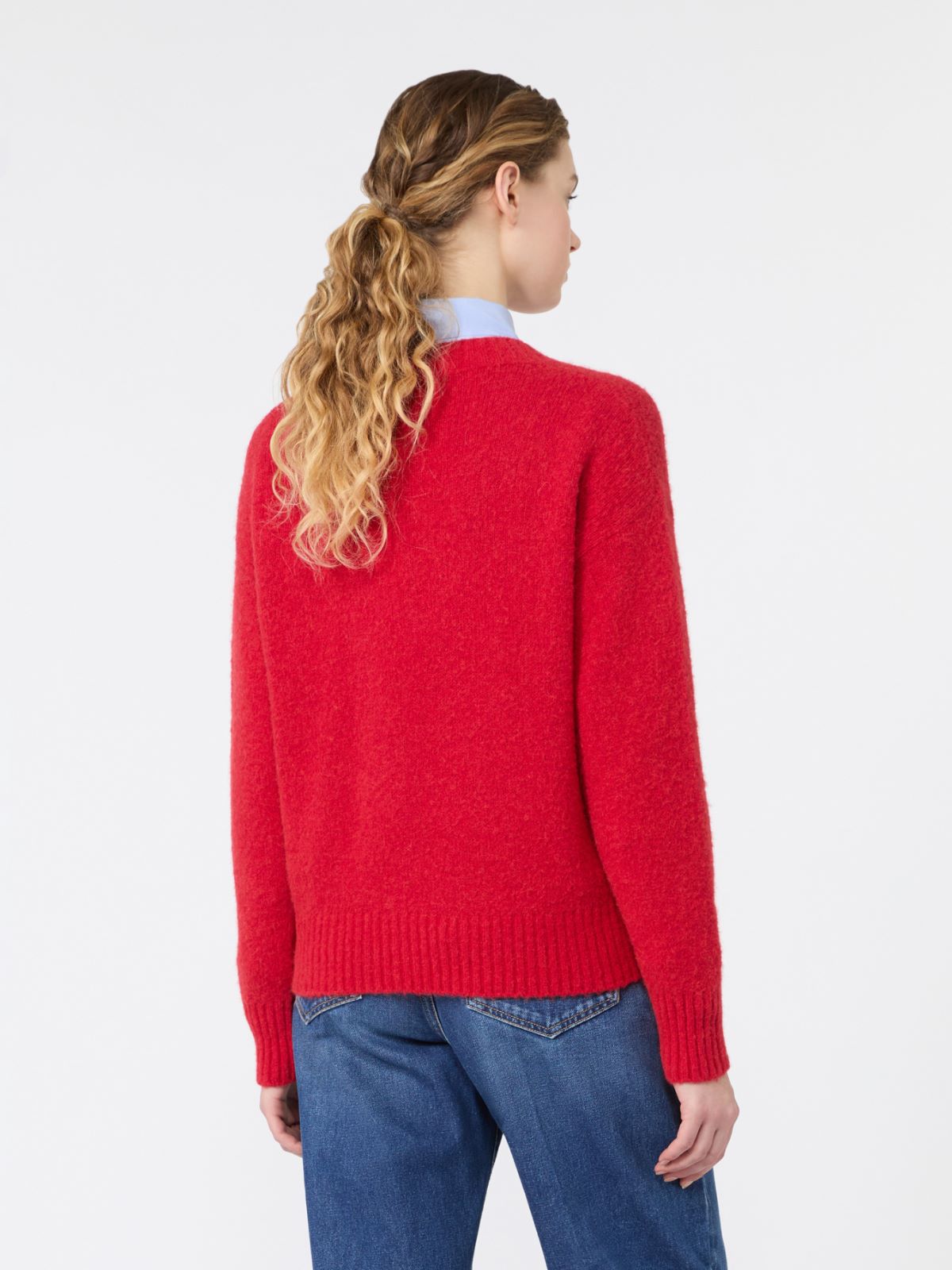 Maglia in filato di alpaca e cotone - ROSSO - Max Mara - 3
