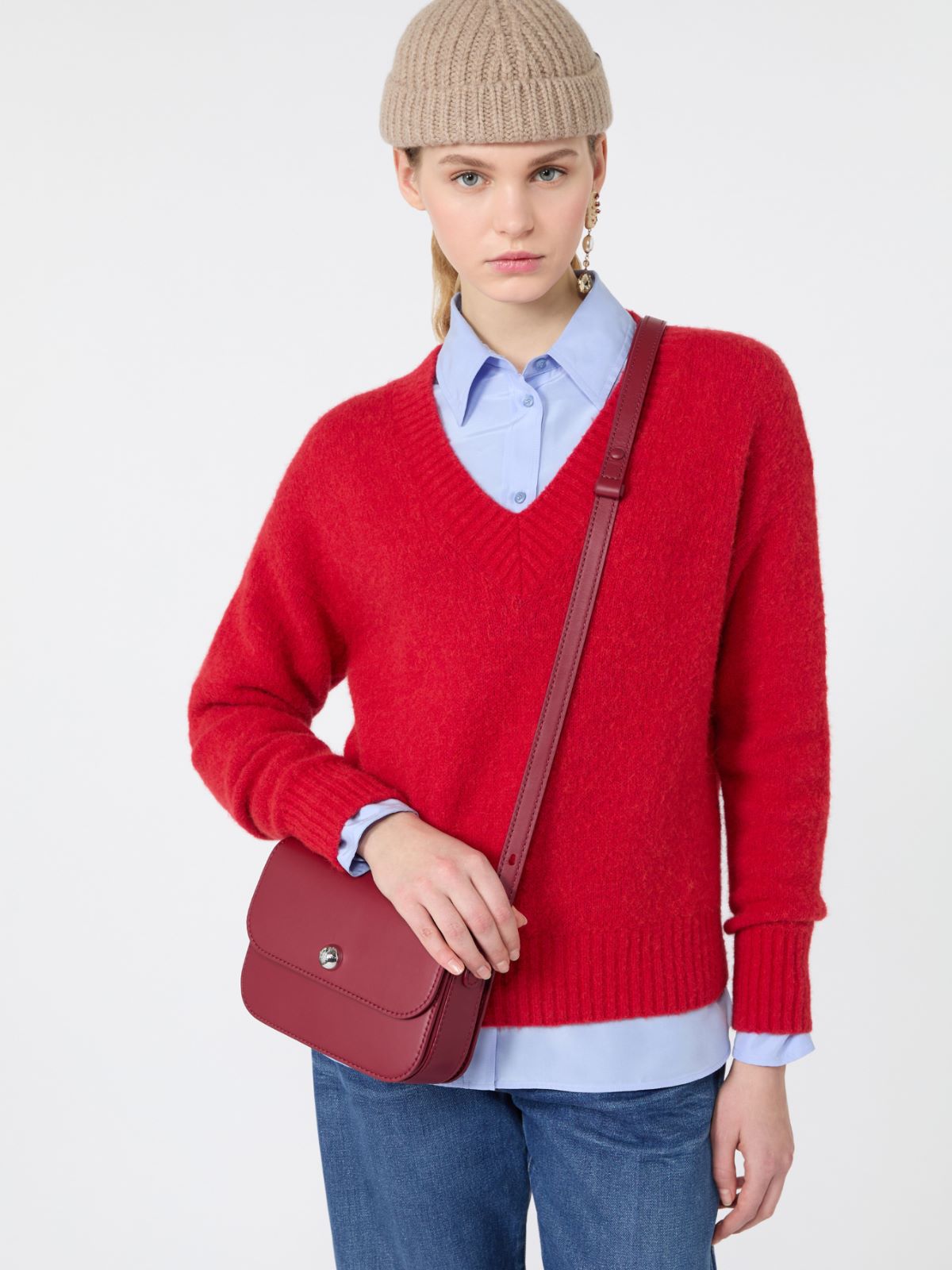 Maglia in filato di alpaca e cotone - ROSSO - Max Mara - 4