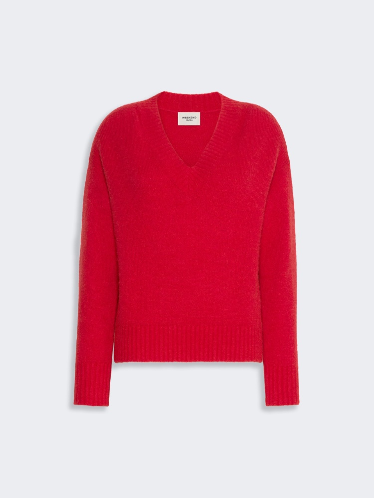 Maglia in filato di alpaca e cotone - ROSSO