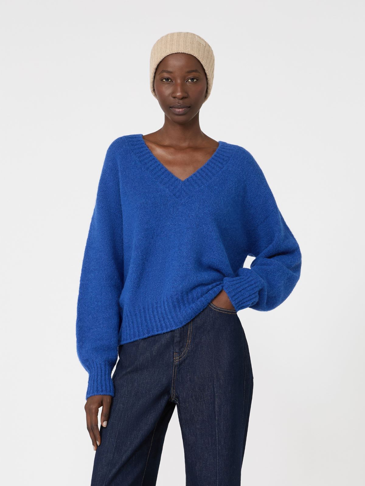 Sweter z przędzy alpaki i bawełny - CHABROWY - Max Mara - 4