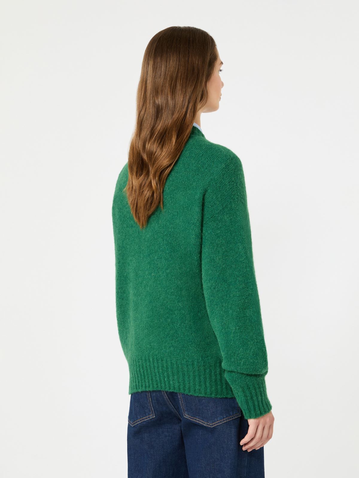 Alpaca and cotton yarn sweater - DARK GREEN - Max Mara - 3