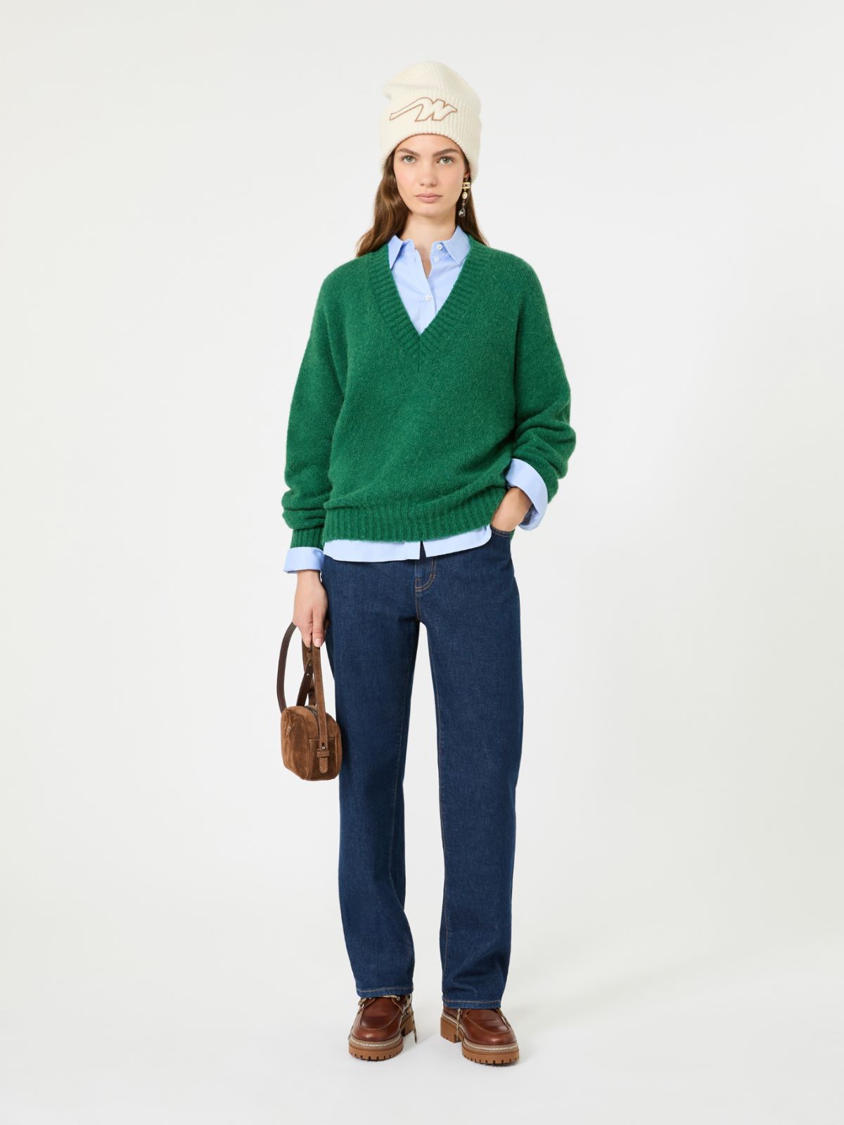 Alpaca and cotton yarn sweater - DARK GREEN - Max Mara