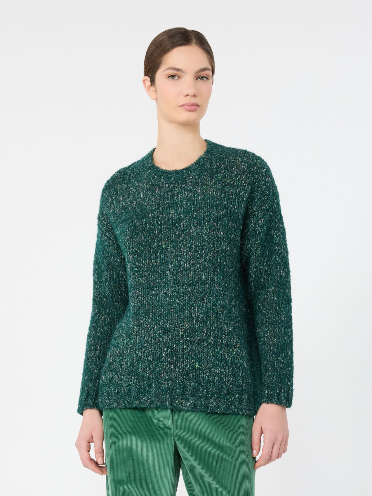 Maglia in mista alpaca, cotone e lana - VERDE SCURO - Max Mara - 2