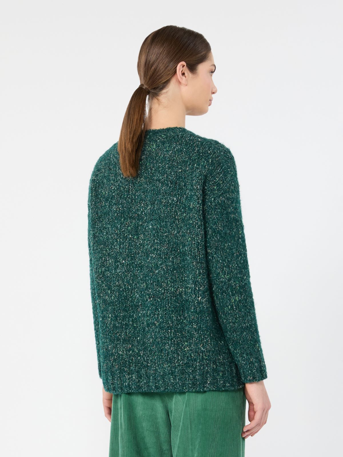 Maglia in mista alpaca, cotone e lana - VERDE SCURO - Max Mara - 3