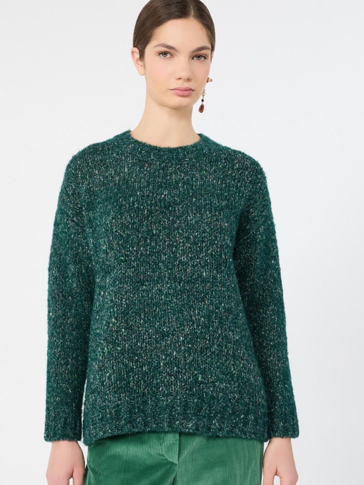 Maglia in mista alpaca, cotone e lana - VERDE SCURO - Max Mara - 4