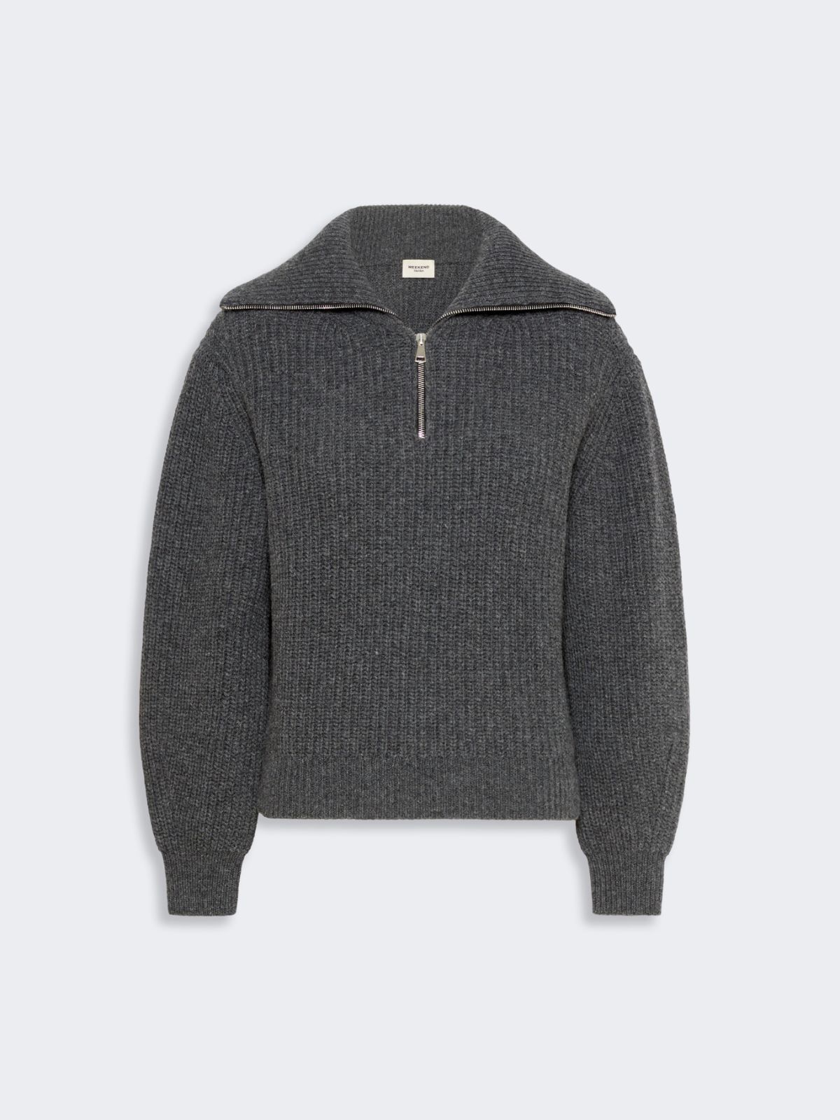Wool zip-up roll-neck jumper - DARK GREY - Max Mara - 5