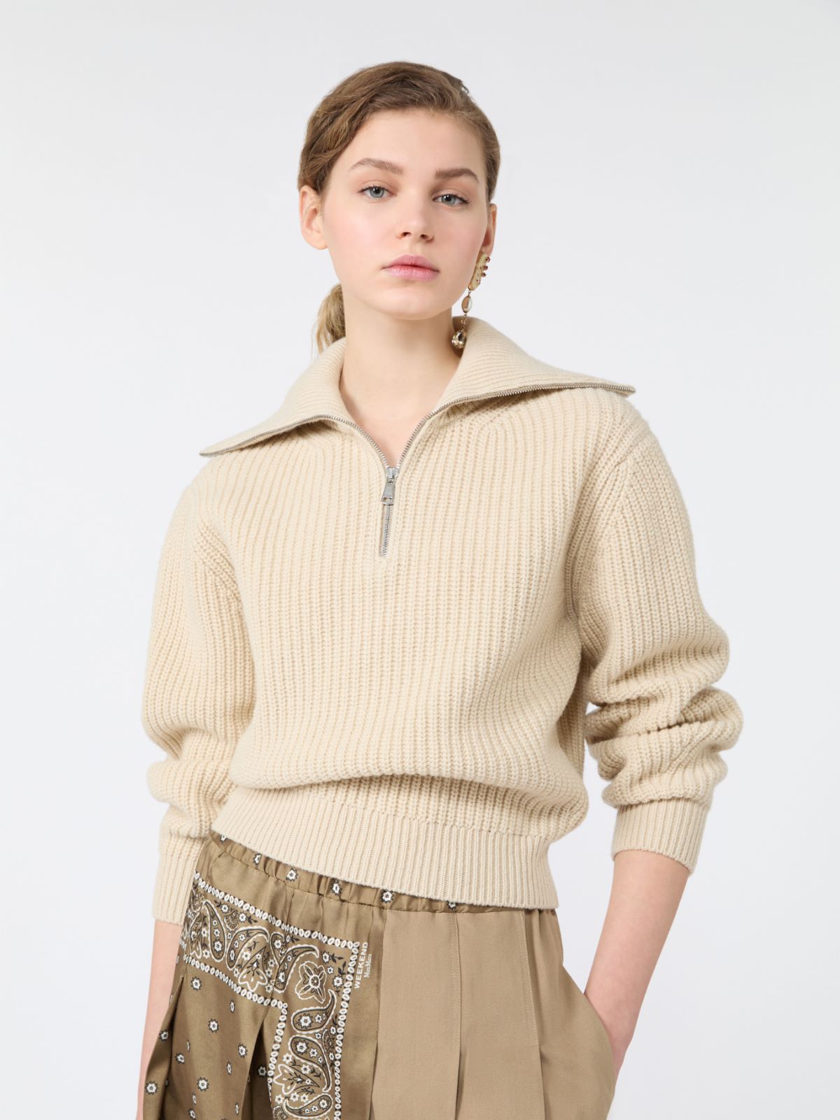 Wełniany golf na zamek - LODOWY - Max Mara - 4