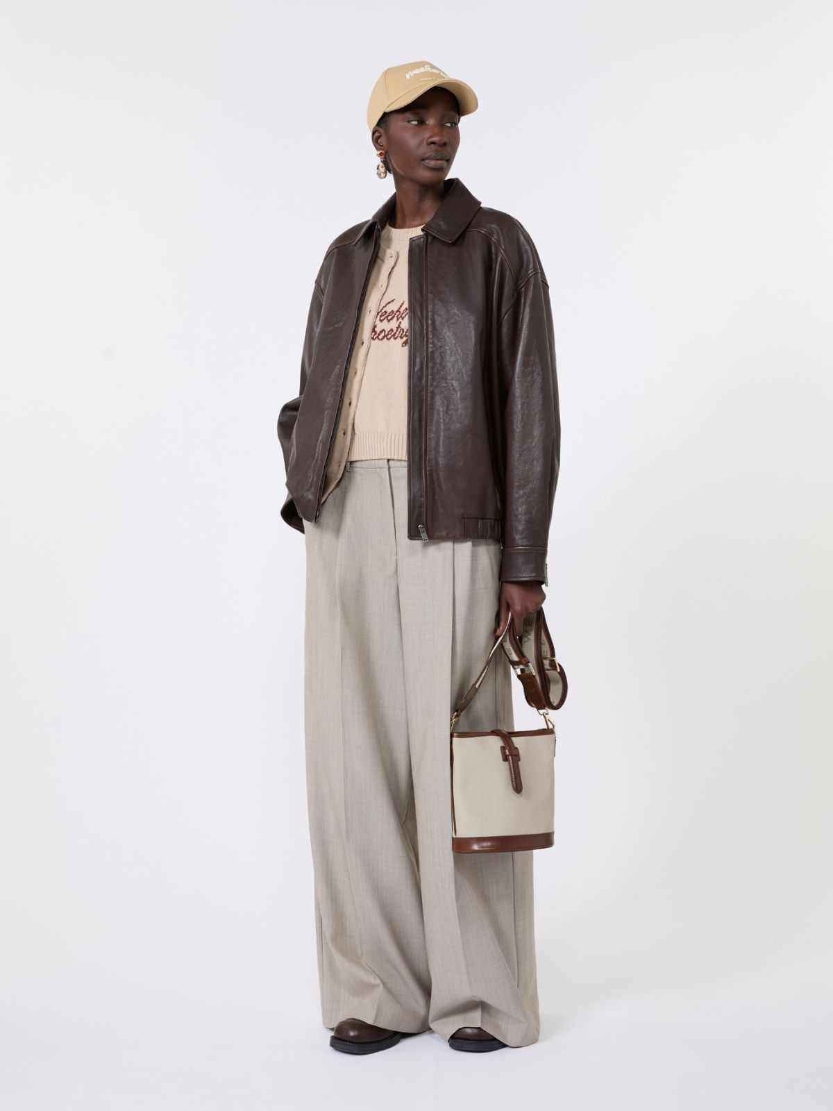 Embroidered cotton yarn sweater + SAND - Max Mara