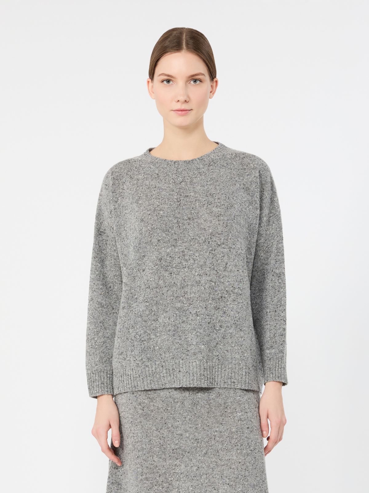 Maglia in mista lana e seta effetto tweed - GRIGIO MEDIO - Max Mara - 2