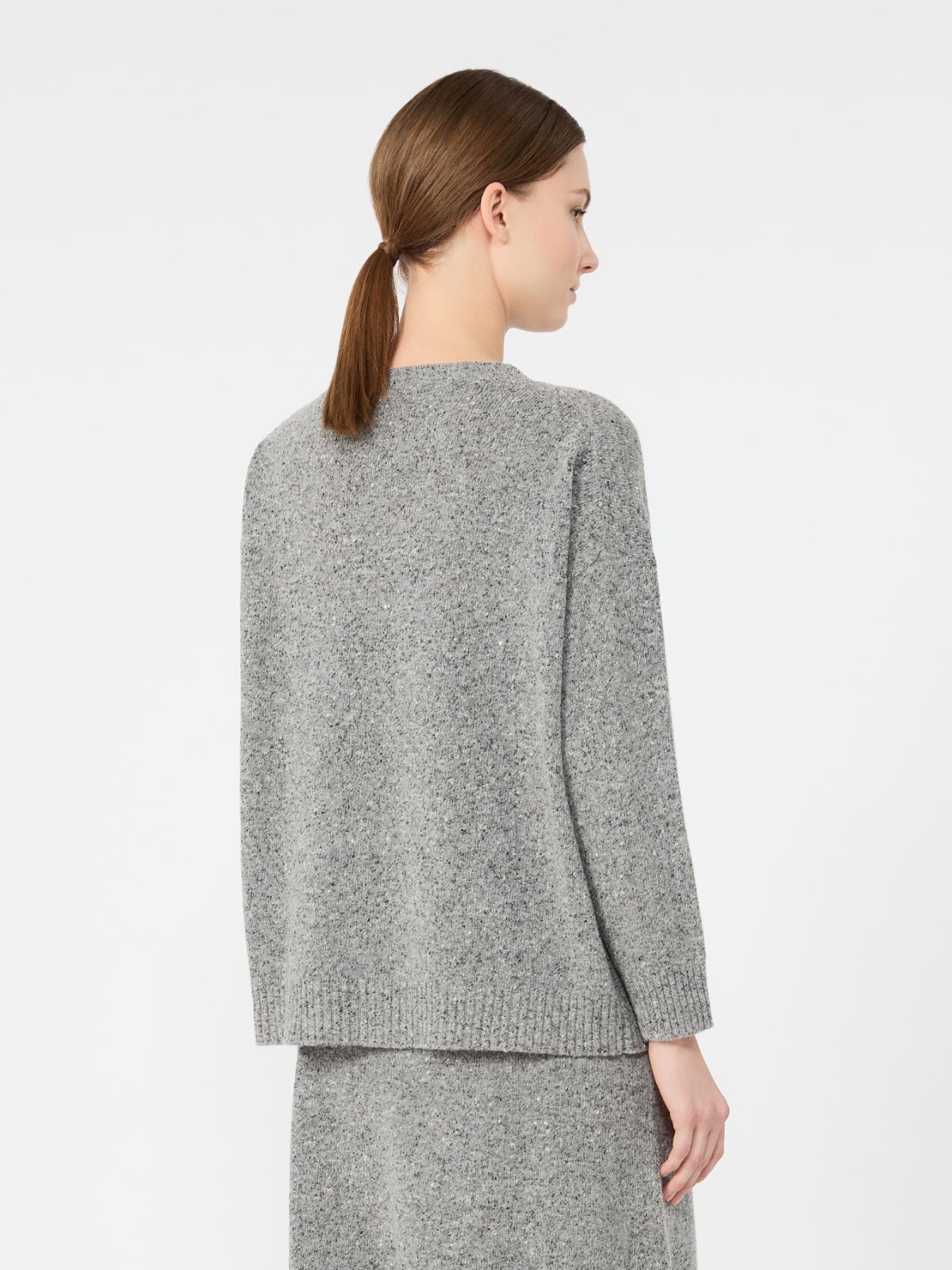 Maglia in mista lana e seta effetto tweed - GRIGIO MEDIO - Max Mara - 3