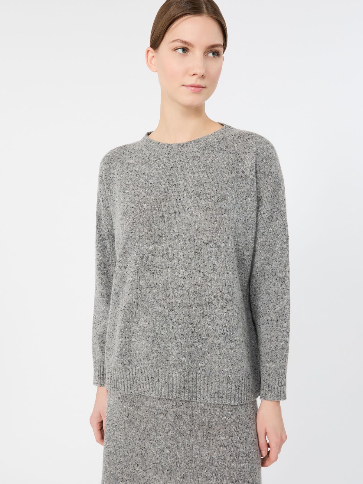 Maglia in mista lana e seta effetto tweed - GRIGIO MEDIO - Max Mara - 4