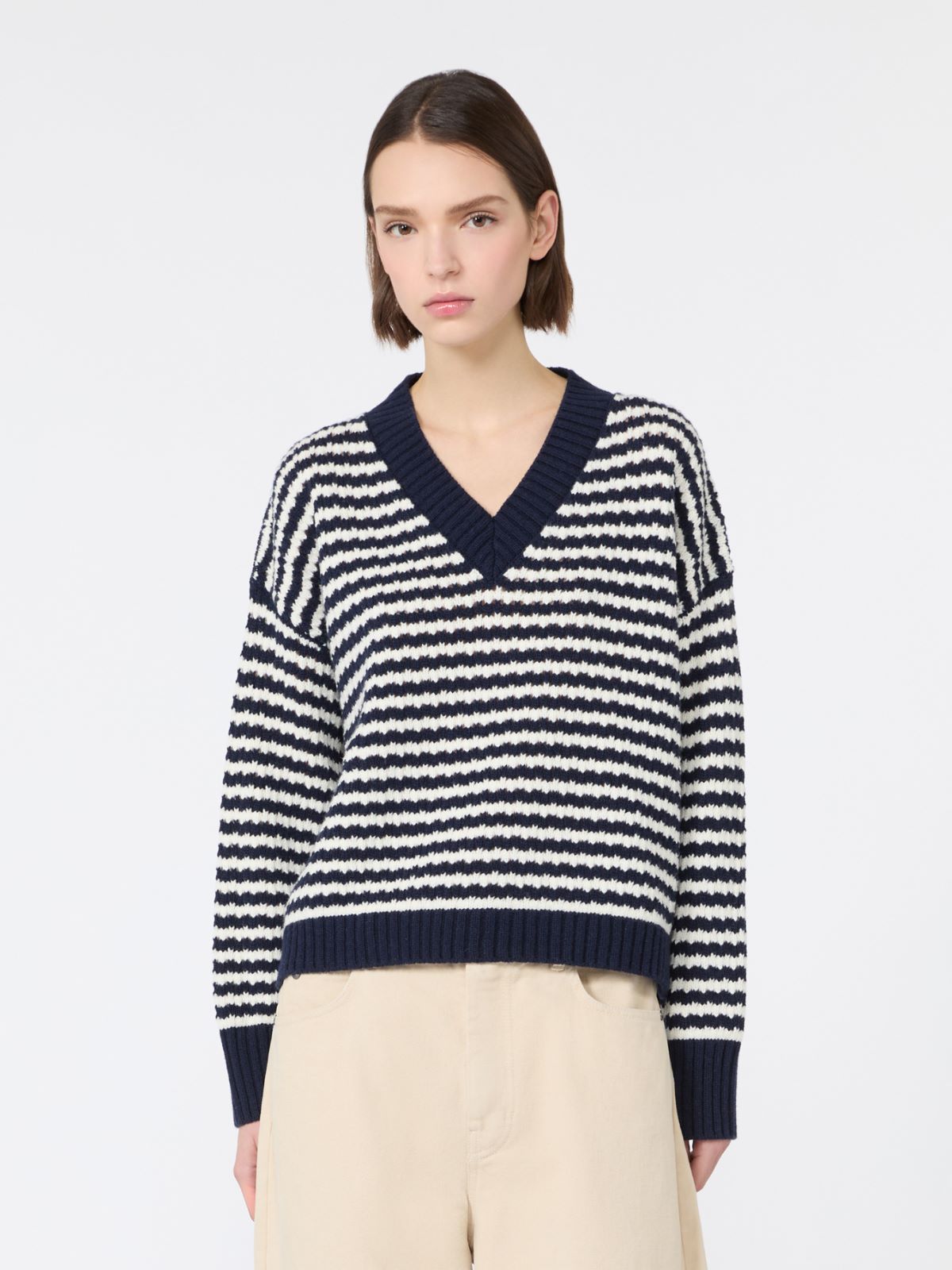 Loose jumper in wool yarn - NAVY - Max Mara - 2