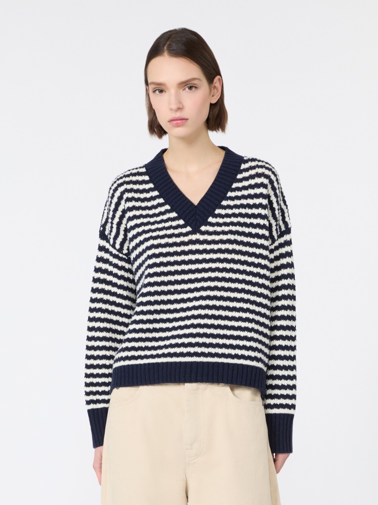 Loose jumper in wool yarn - NAVY - Max Mara - 2