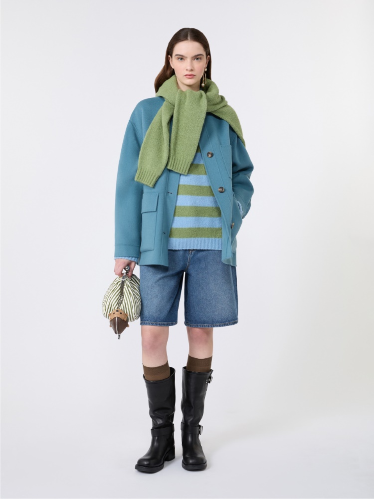 Alpaca and cotton sweater - LIGHT BLUE - 1