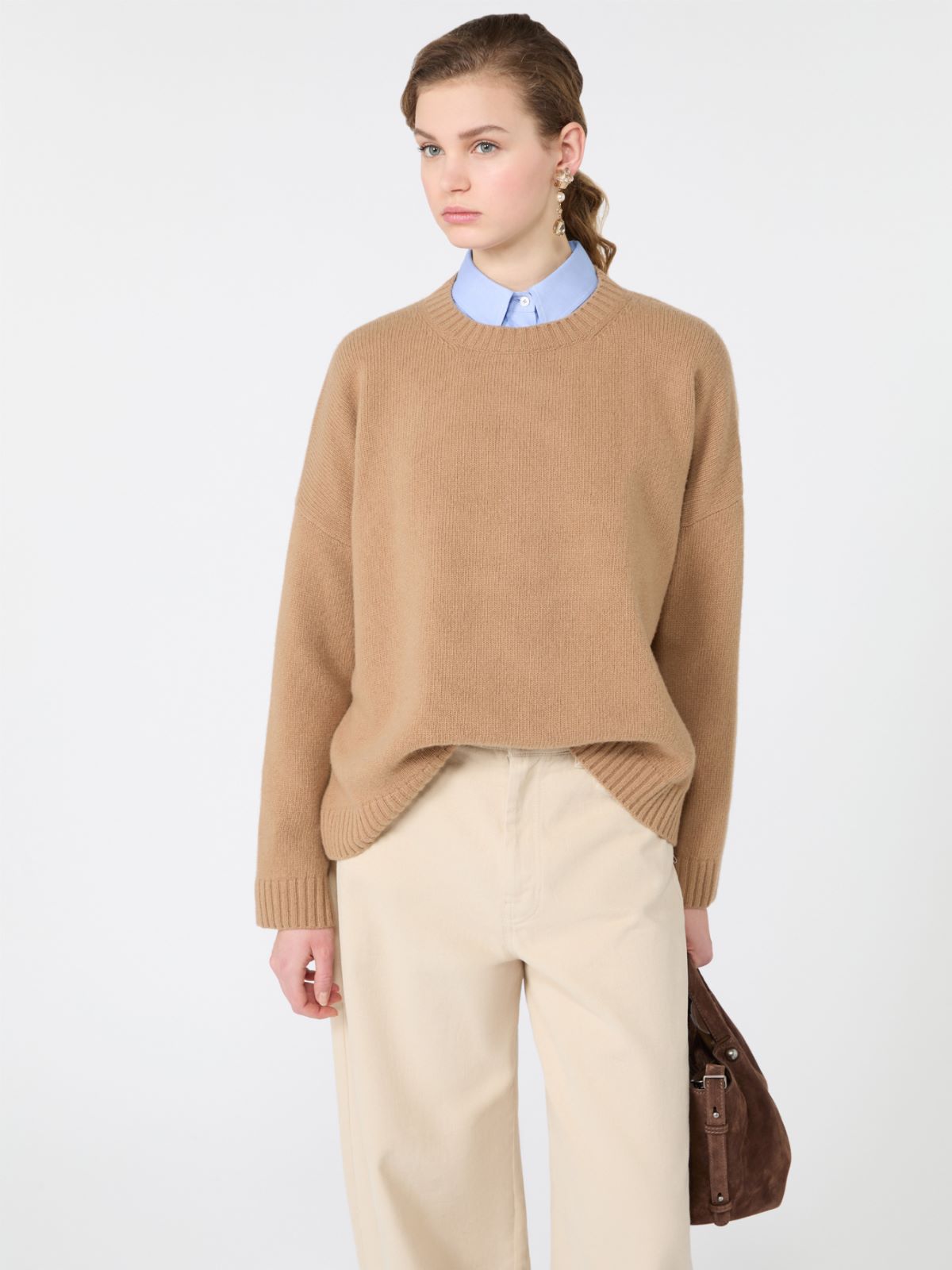 Weiter Pullover aus Wolle - KAMEL - Max Mara - 4