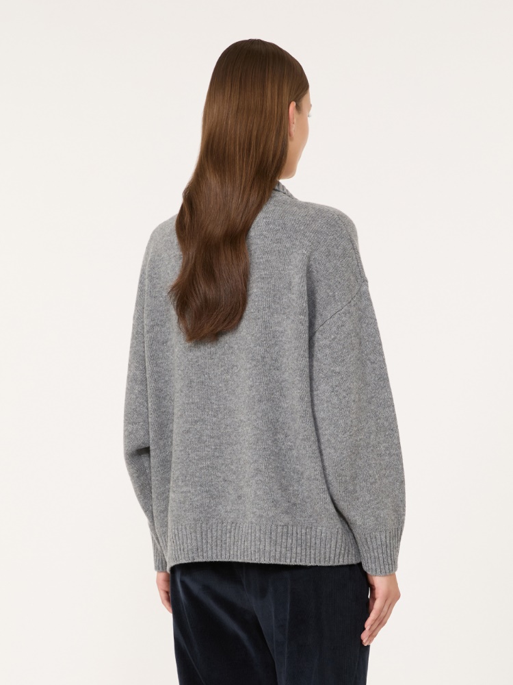Wool yarn polo shirt - MEDIUM GREY - Max Mara - 3