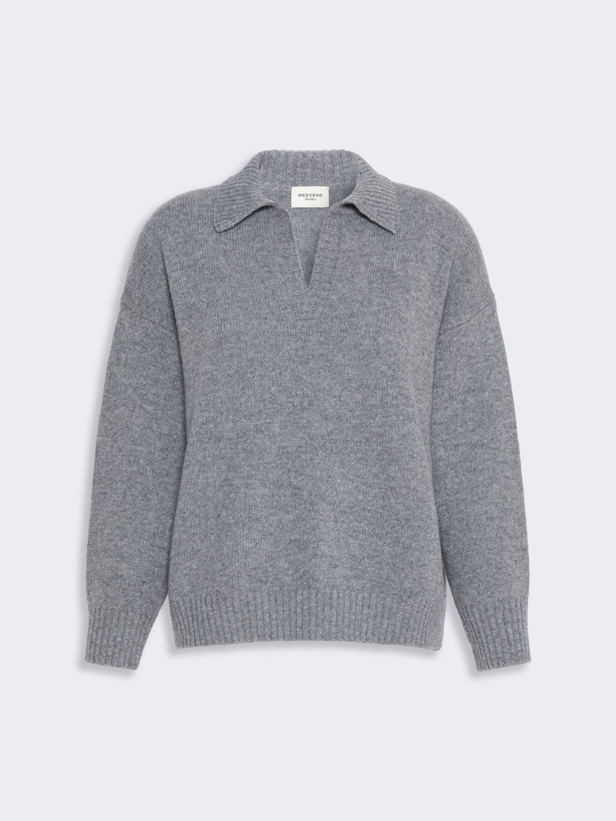 Wool yarn polo shirt - MEDIUM GREY - Max Mara - 5