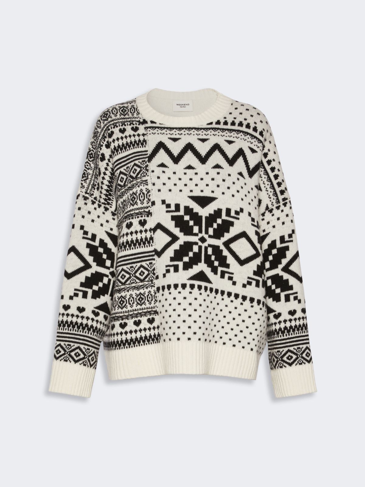 Maglia ampia in lana jacquard - BIANCO - Max Mara - 5