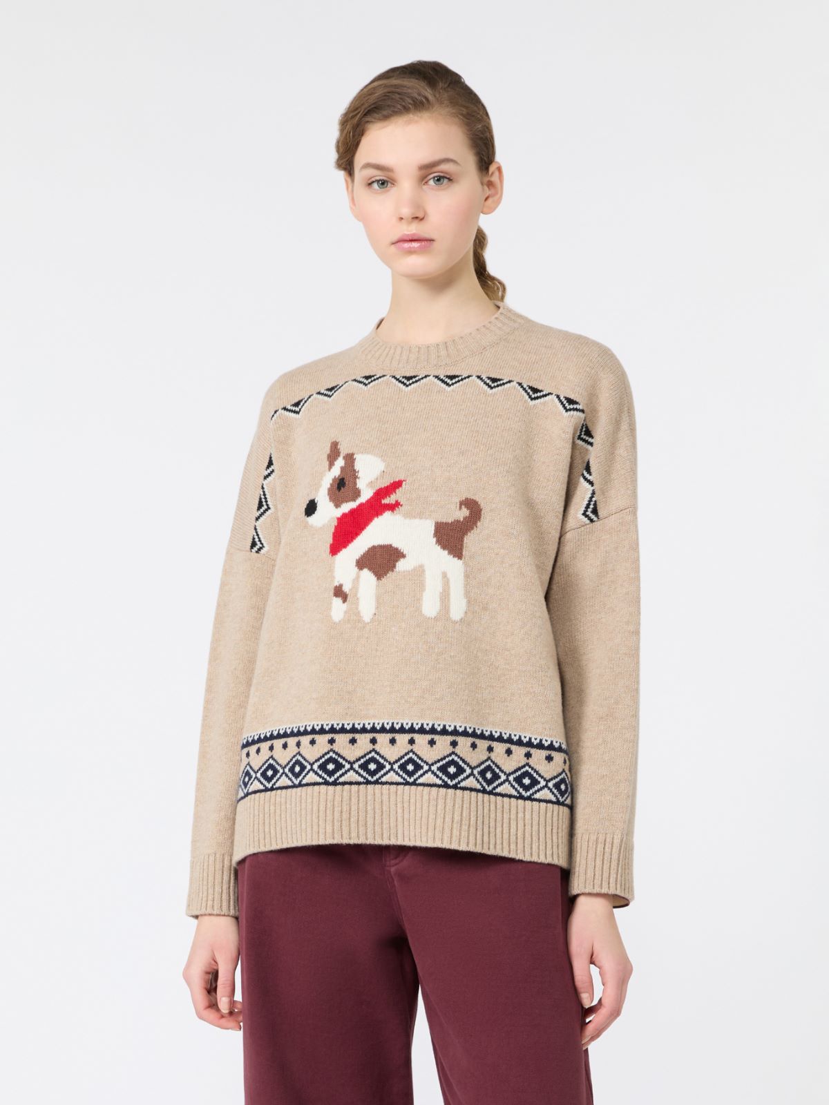 Maglia ampia in lana jacquard - SABBIA - Max Mara - 2