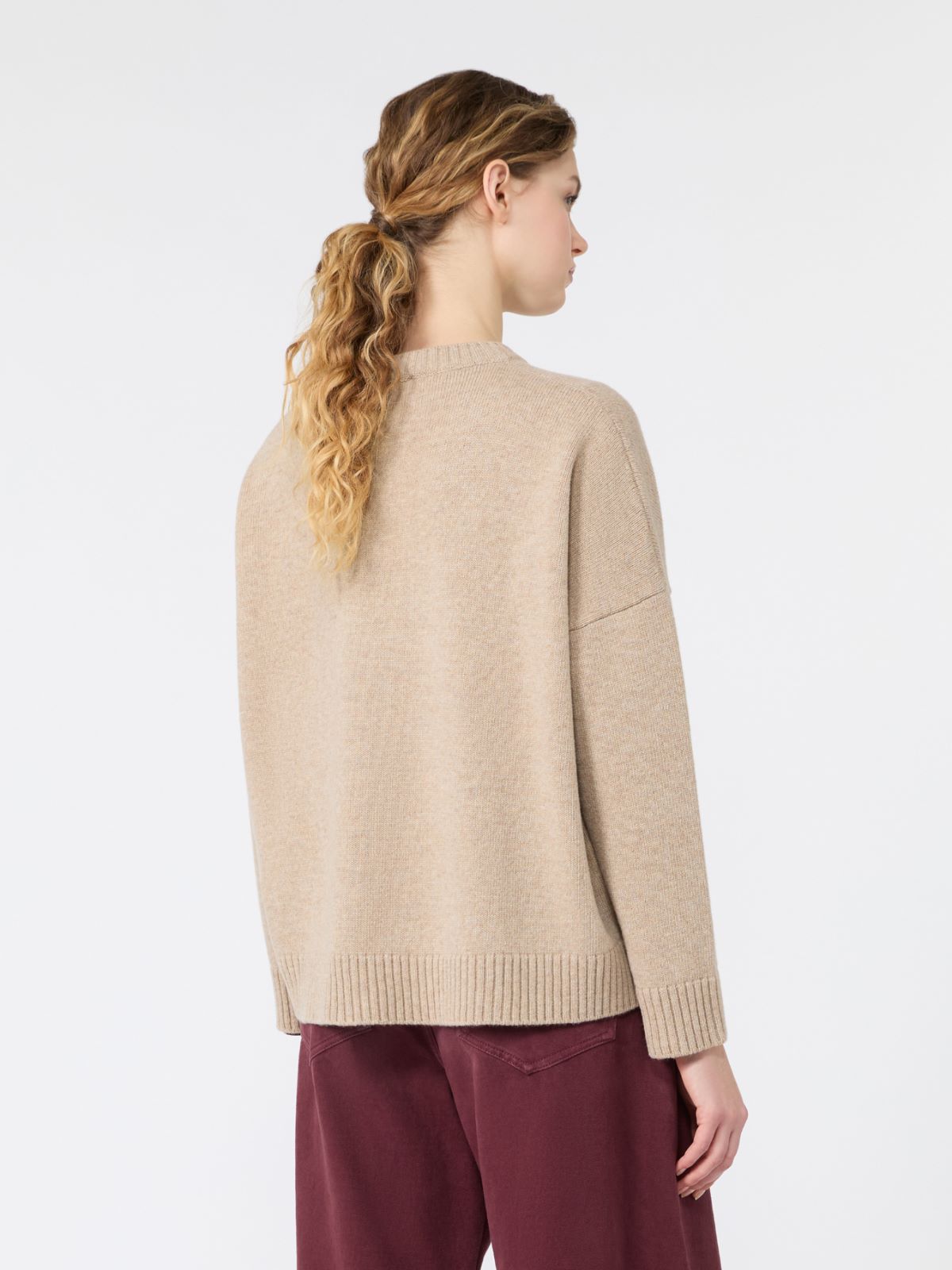 Maglia ampia in lana jacquard - SABBIA - Max Mara - 3