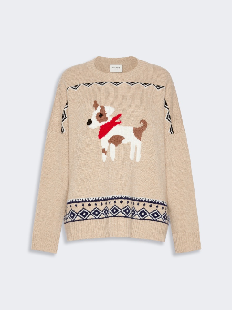 Maglia ampia in lana jacquard - SABBIA - Max Mara - 6