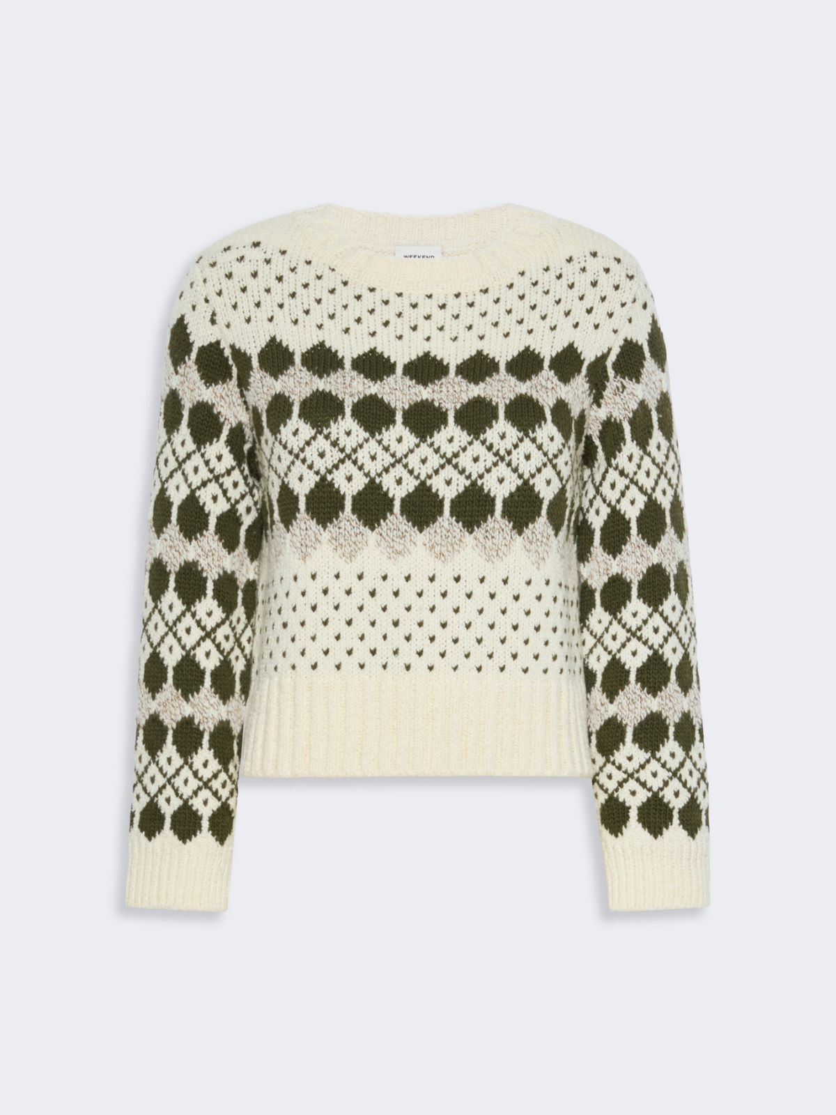 Maglia in lana e cachemire jacquard - VERDE KAKI - Max Mara - 6