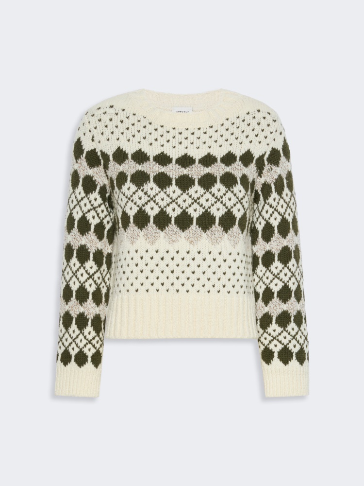 Maglia in lana e cachemire jacquard - VERDE KAKI - Max Mara - 6