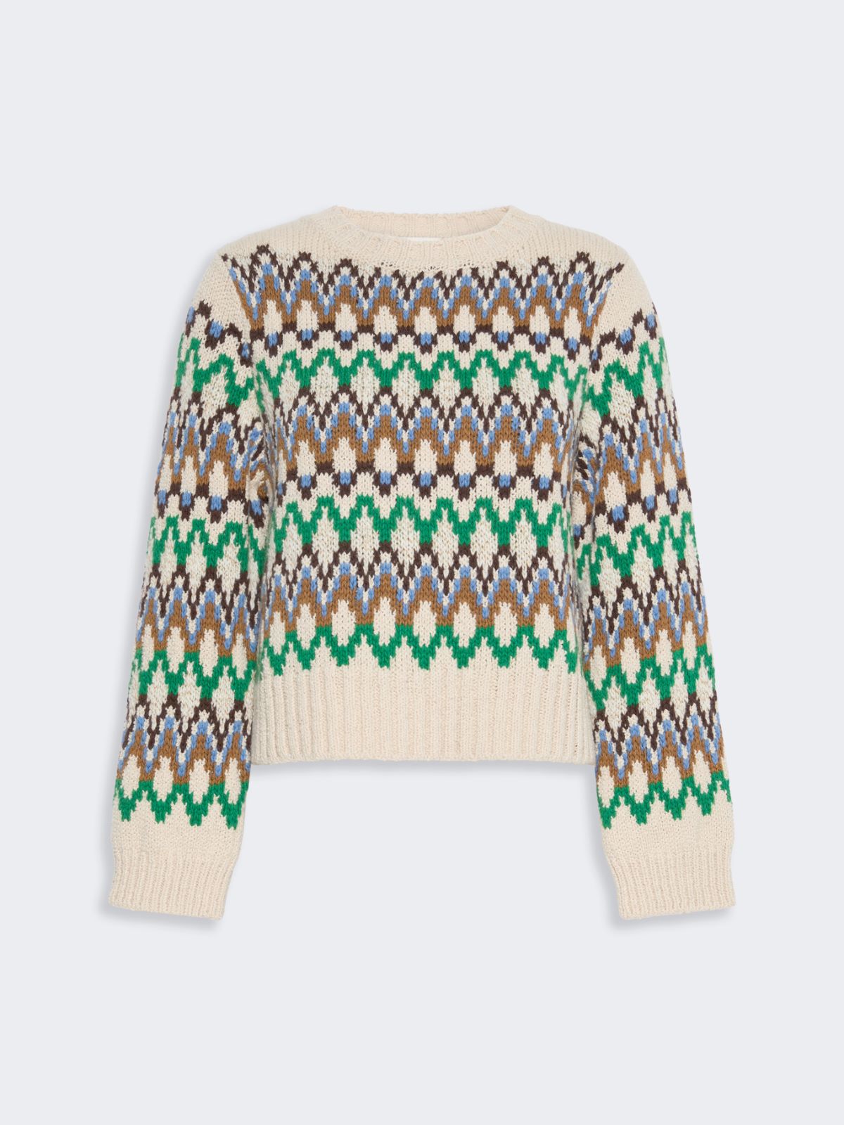 Żakardowy sweter z wełny i kaszmiru - ZIELONY - Max Mara - 5