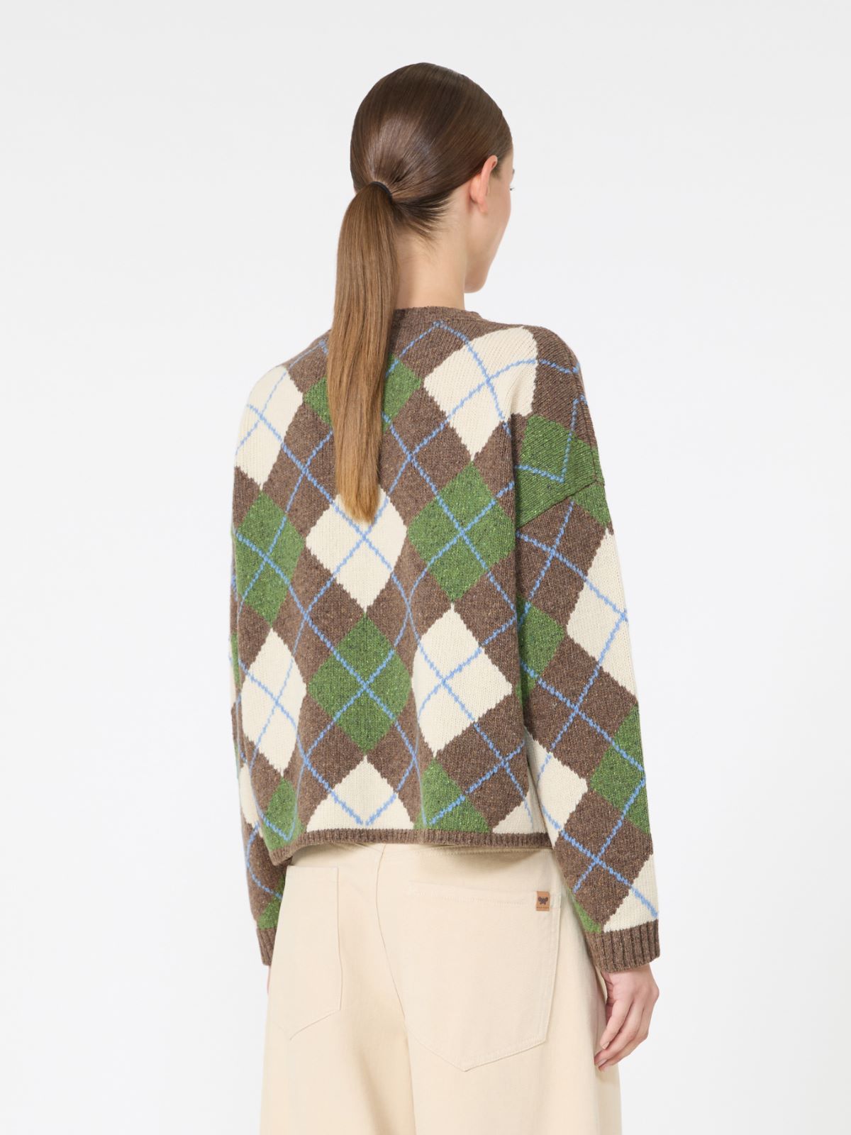 Wool yarn Argyle jumper - MARRON GLACE' - Max Mara - 3