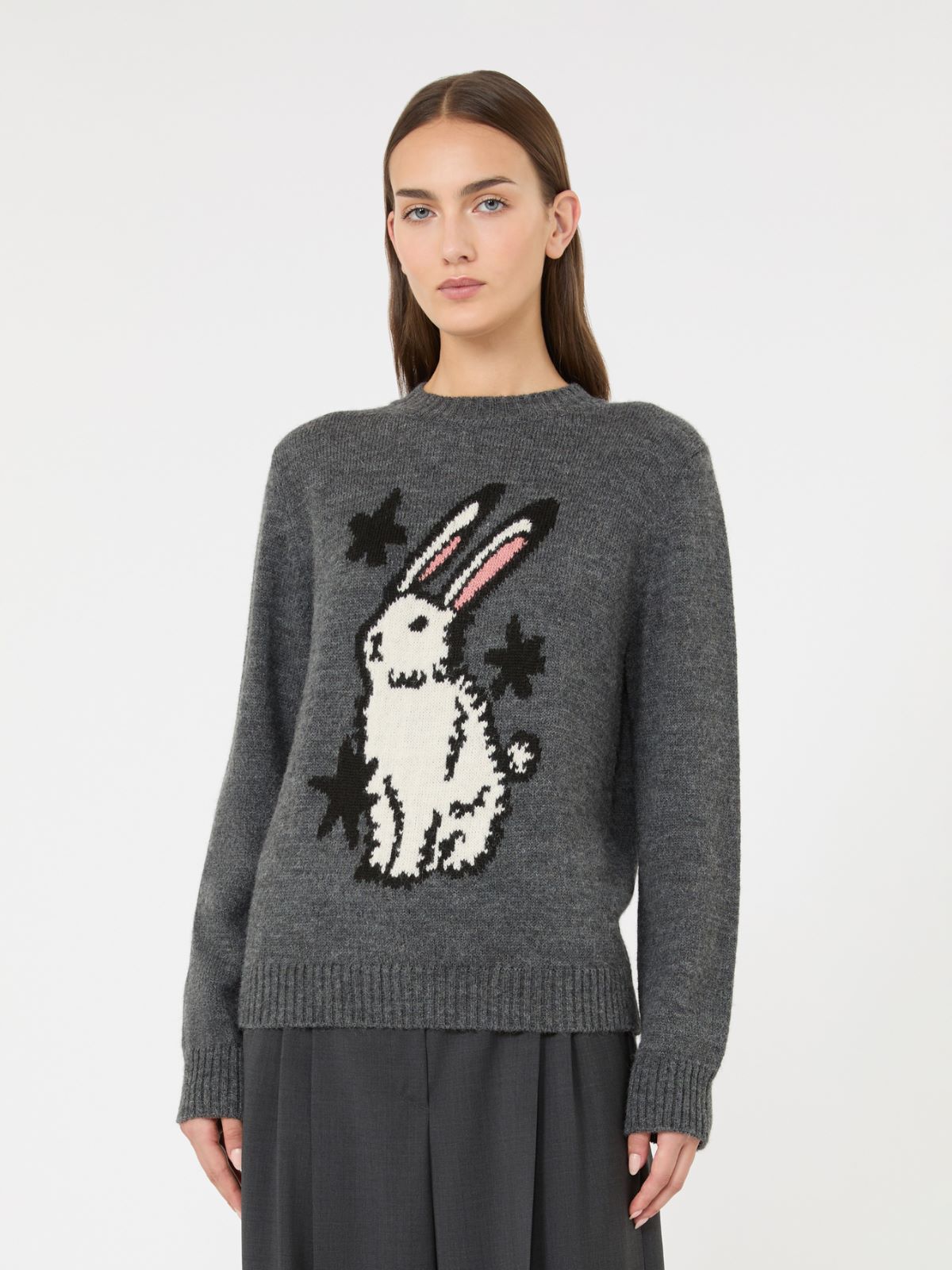 Alpaca and wool-blend yarn sweater - MEDIUM GREY - Max Mara - 2